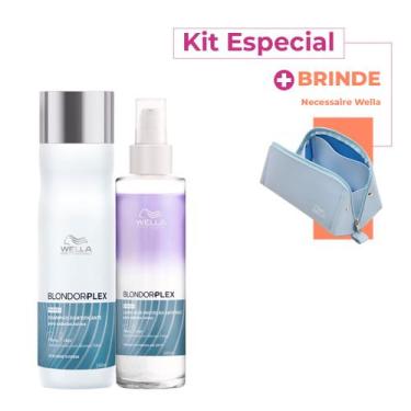 Imagem de Kit Wella Professionals BlondorPlex Shampoo Leave-in Bifásico Necessai