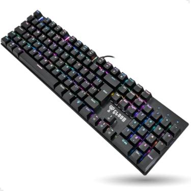 Imagem de Teclado Gamer Mecânico King Com Iluminação Rgb Full Size Profissional Switch Red ABNT-2 Anti ghosting Cor Preto