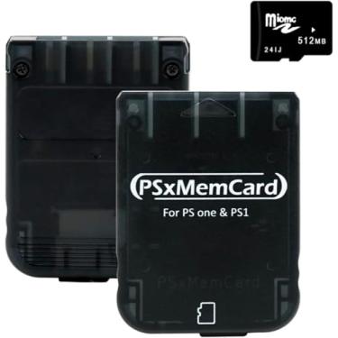Imagem de Kaico Cartão de memória PSxMemCard PS1 com cartão micro SD de 512 MB - Cartão de memória de jogo de alta velocidade para console PS1 e PS One - Suporta atualização de firmware e salva dados do jogo