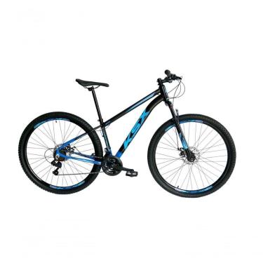Imagem de Bicicleta Aro 29 Ksx Sd7 21v Cabos Internos Alumínio Freios A Disco Garfo Suspensão Azul Preto Tamanho 17