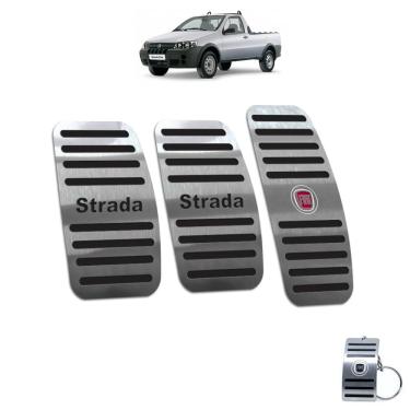 Imagem de Pedaleira Manual Fiat Strada 2000 A 2008 Aço Inox Preto