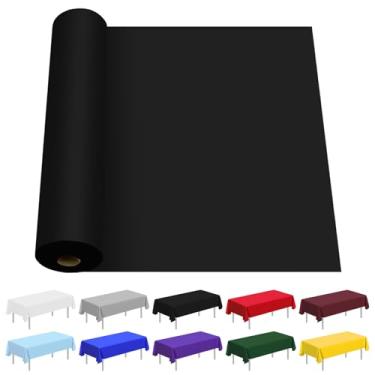 Imagem de CC-SLZP Toalha de mesa de plástico, toalha de mesa de plástico premium descartável para piquenique, festa, banquete, aniversário, casamento, aniversário (preta)