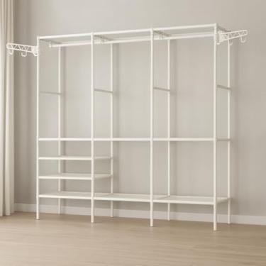 Imagem de Arara Cabideiro com Sapateira 3 Colunas Armário Organizador (Branco)