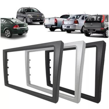 Imagem de Moldura 2 DIN Corsa Montana Meriva Vectra - Ludovico, Prata