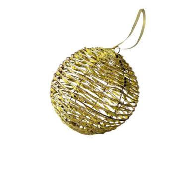 Imagem de Bola aramada decorativa de natal vazada - Cromus, 25cm