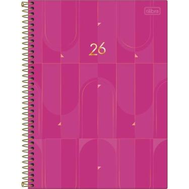 Imagem de Agenda Executiva Espiral Diária 20 x 27,5 cm Spot Feminina 2026 - Rosa