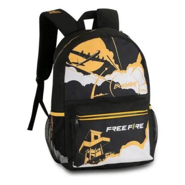 Imagem de Mochila Escolar Free Fire Juvenil De Costas Clio fr2487, AMARELO, UNIC