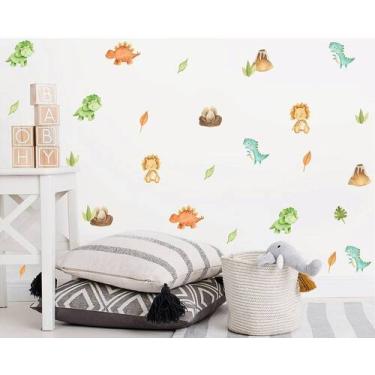 Imagem de Adesivo de Parede Infantil Dinossauros Coloridos e Divertidos - no-bra