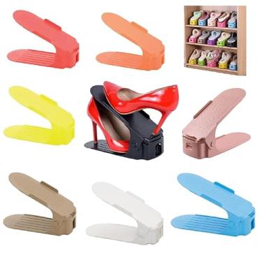 Imagem de Kit 6 Organizadores de Sapato Saltos Tênis Ajustável Cores (Colorido)