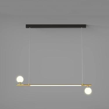 Imagem de Lustre LED regulável para casa, mesa de jantar moderna, luz suspensa no teto - luminária suspensa ajustável para sala de estar, luminária pendente para decoração de interiores, decoração mod