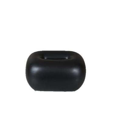 Imagem de porta-lenços Caixa de lenços de cerâmica simples, enfeites de mesa, sala de estar, mesa de jantar, dispensador de guardanapos faciais(Preto)