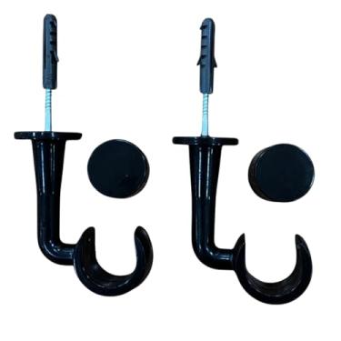 Imagem de Par de Suporte Teto Pvc Varão Simples 28mm Com Ponteira Inclusa (Preto)