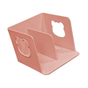 Imagem de Generic Suporte de mesa para livros, estante de mesa vazada, leve, versátil, portátil, exclusivo, classificador de arquivos para escritório no quarto, Rosa