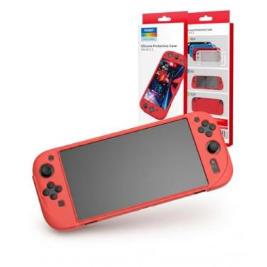 Imagem de Capa de Silicone Antiderrapante Case Protetora Anti Poeira para Nintendo Switch 2 (Vermelho)