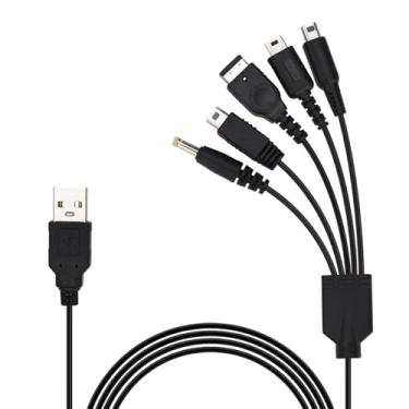 Imagem de Cabo de Carregamento USB 5-em-1, 1,2m Cabo Carregamento Multi-Dispositivo Compatível com DS Lite, New 3DS (XL/LL), New 3DS, 2DS, GBoys Advance SP, PSP 1000 2000 3000, DSi XL/LL, Gamepad Wii U