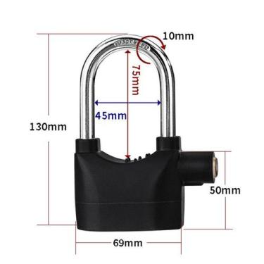 Imagem de Cadeado antifurto para motocicleta com alarme sonoro - oem, Longo