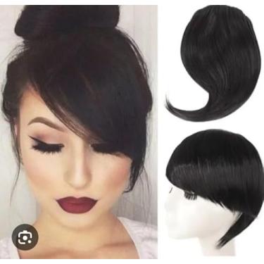 Imagem de Aplique Franja Postiça Lateral Castanho médio 4#. tic tac que aguenta até 230 graus Pode aplicar Progressiva Essa fibra ela é de fácil cuidado porém caso depois de algum tempo a ponta da franja ficar ressecada vc pode ficar tranquila chapinha ela aguenta até a chapinha azul profissional dos cabeleir