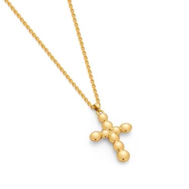 Imagem de MUYAN Colar de cruz grossa para mulheres, moderno, cruz, vintage, clipe de papel, bijuteria, Latão, Sem Pedra Preciosa