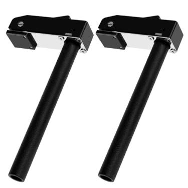 Imagem de CI 2 peças braçadeira de bancada de liga de alumínio 19/20 mm conjunto de grampos de furo ajustável mesa de marcenaria, fixação rápida, acessórios de marcenaria para bancada QUWUMGD (20 mm, preto)