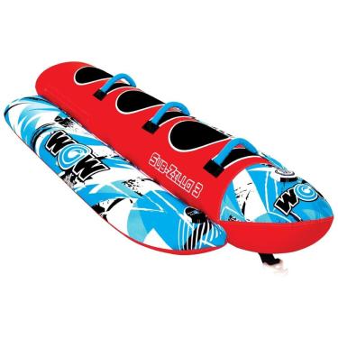 Imagem de Boia Rebocável Suporta Até 3 Pessoas para Esportes Aquáticos, WOW Sports, Vermelha e Azul