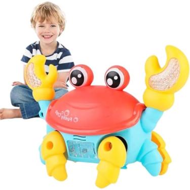 Imagem de Caranguejo Dançante Musical e Fujão com Sensor de Obstáculos - Brinquedo Interativo para Bebês com Luzes LED Coloridas e Sons Divertidos