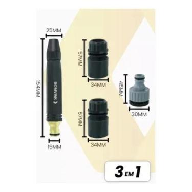 Imagem de Bico Engate Rápido De Alta Pressão Mangueira Conector 3 Em 1 - Bomvink