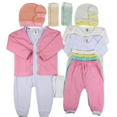 Imagem de Kit 15 Peças Roupa de Bebê Menina e Menino Completo - Taya Baby, Rosa,