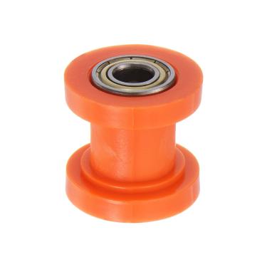 Imagem de Tensor de polia de rolo de corrente 10 mm Nylon Tipo de ranhura deslizante de roda para mini motocicleta Dirt Bike ATV Go-Kart, laranja