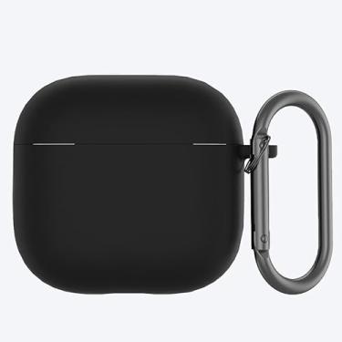Imagem de Capa protetora para fones de ouvido AirPods 4/capa de silicone Bluetooth para fone de ouvido, preta