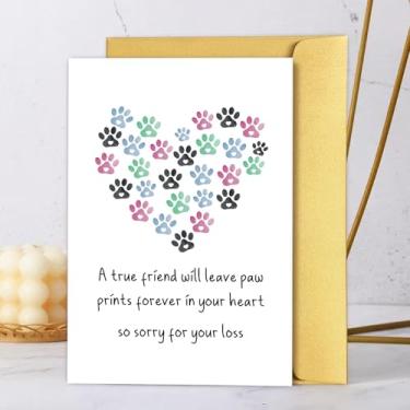 Imagem de Cartão de simpatia de perda de animal de estimação para dono de cão ou gato, cartão de perda de cão ou gato para homens e mulheres, cartão de simpatia para perda de cão de estimação gato, cartão de