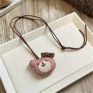 Imagem de Colar longo feminino com pingente de desenho animado fofo kawaii com pingente de corrente delicada ideal para melhor amiga, aniversário, Natal, One Size, Tecido, Sem Pedra Preciosa