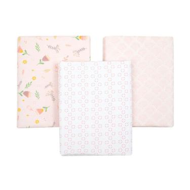 Imagem de Cueiro Flanelado Com 3 Pçs Tulipas 80cm X 50cm Papi