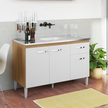 Imagem de Balcão Gabinete de Cozinha Gabriela 120cm Sem Tampo AJL - AJL MÓVEIS, 