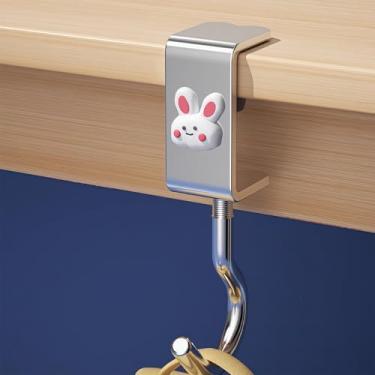 Imagem de Pacote único de ganchos de montagem de mesa – 3 ganchos ajustáveis de liga para escola, toalha, guarda-chuva, chapéus | Organizador sob a mesa que economiza espaço (sem necessidade de perfuração