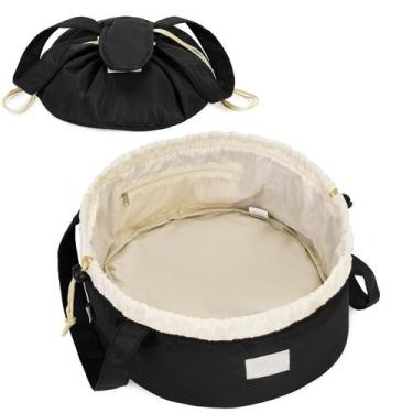 Imagem de Bolsa de maquiagem Narwey Barrel Drawstring Large Black