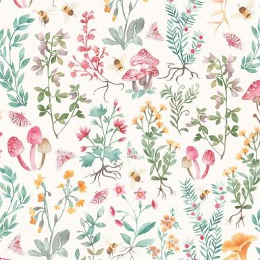 Imagem de Papel de parede para decoração de casa cozinha cogumelo floresta fantasia papel de parede removível vinil autoadesivo prateleira papel de prateleira e rolo de gaveta casa, oficina e escritório 43,9 cm