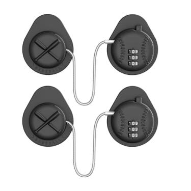 Imagem de LEXNG Pacote com 2 cadeados de geladeira de segurança infantil estilo beisebol com código de combinação de 3 dígitos; travas de armário à prova de bebês para geladeira, armário, gaveta e freezer