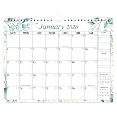 Imagem de Calendário 2025-2026 - Calendário de parede de 15 meses de outubro de 2025 a dezembro de 2026, agenda de parede com papel grosso, 21,6 cm x 28 cm, folha azul-petróleo