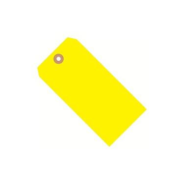 Imagem de Aviditi Etiqueta de envio em branco G12081A, cartolina de 13 pontos, 16,5 cm de comprimento x 8,5 cm de largura, amarelo fluorescente (caixa com 1000)