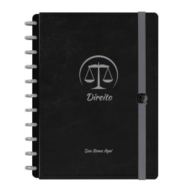 Imagem de Caderno De Disco Iscool Inteligente Personalizado 80 Folhas Profissões Preto Prata Direito Grande G