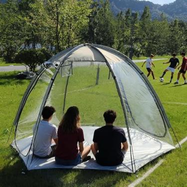 Imagem de Tenda esportiva transparente para 2 pessoas, vista panorâmica, 360°, à prova de vento, portátil, para uso ao ar livre, para acampamento, pesca e atividades esportivas
