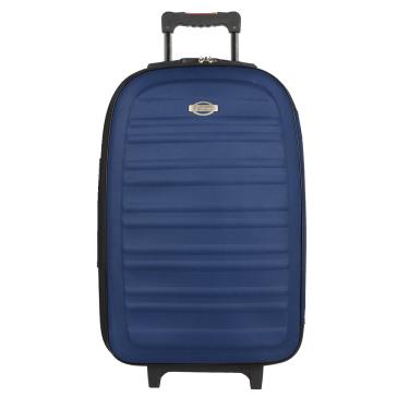 Imagem de Mala Viagem Pequena de Bordo Azul Tecido 10kg Rodinhas Luxcel Dupla Cadeado