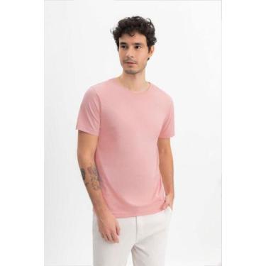 Imagem de Camiseta masculina em meia malha Essendi - G, M, Rosa claro