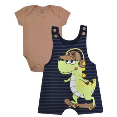 Imagem de Conjunto Bebê 2 peças Jardineira e Body Verão Menino - KiMagia, Jar027