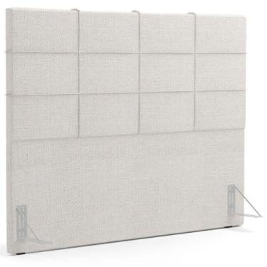 Imagem de Cabeceira Cama Box Casal King 195 Cm Roma W01 Linho Champagne - Lyam -