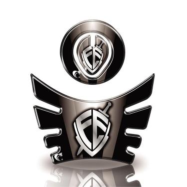 Imagem de Kit Adesivo Resinado Protetor Tanque E Bocal Moto Bros Escudo Fé Ano Até 2015 Cor Branco E Preto