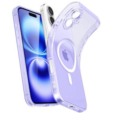 Imagem de Svanove Capa magnética transparente para iPhone 16, compatível com Magsafe Slim Thin Transparent Mag Safe Case para mulheres e meninas, capa de borracha de silicone macia fofa com capa de câmera