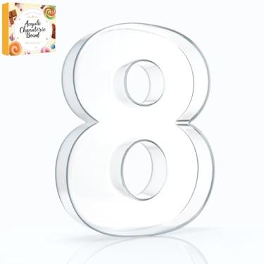 Imagem de Bandeja preenchível com letras de charcutaria acrílica de 25,4 cm, pratos de servir reutilizáveis em formato de número do alfabeto para tábua de charcutaria, frutas, doces, bolos, decoração de festa