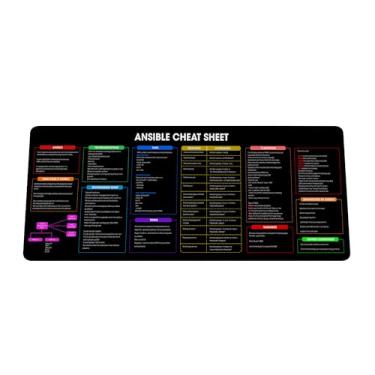 Imagem de Mouse pad Ansible Shortcuts & Cheat Sheet – Referência rápida para Devops, administradores de sistemas e profissionais de TI, acessórios de computador para fins de estudo, trabalho e referência KMH