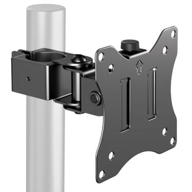 Imagem de PUTORSEN Suporte de poste para monitor Ultrawide - Serve para telas de até 32" e 22 lbs, com placa VESA removível de 75 mm e 100 mm, serve para postes de diâmetro de 1.38", preto